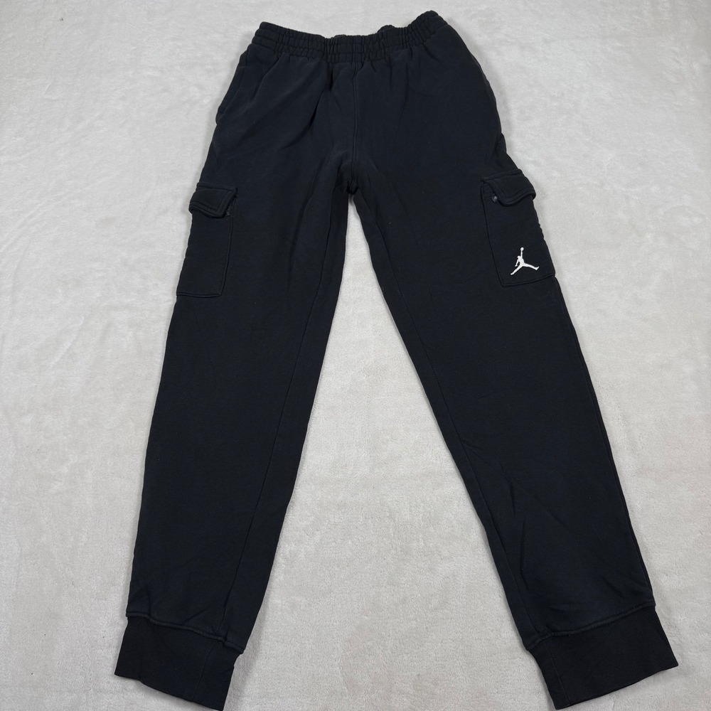 Kids Jordan Cargo Jogger Pants Black Jumpman Logo Size L 10-12 Years